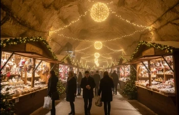 Sfeervolle ondergrondse kerstmarkt in de mergelgrotten van Valkenburg
